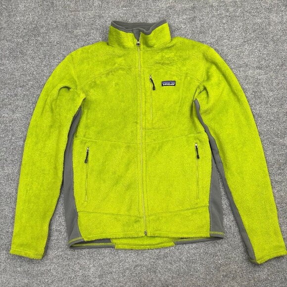 Patagonia Mens R2 Fleece Jacket Medium Grinch Green Polartec Thermal Pro